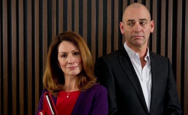 Kitty Flanagan as Rhonda and Rob Sitch as Tony in Utopia